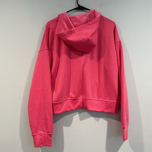 Women's Bright Pink Pullover Hoodie with Soft Faux Fur Inside - Size XL - Picture 6 of 7